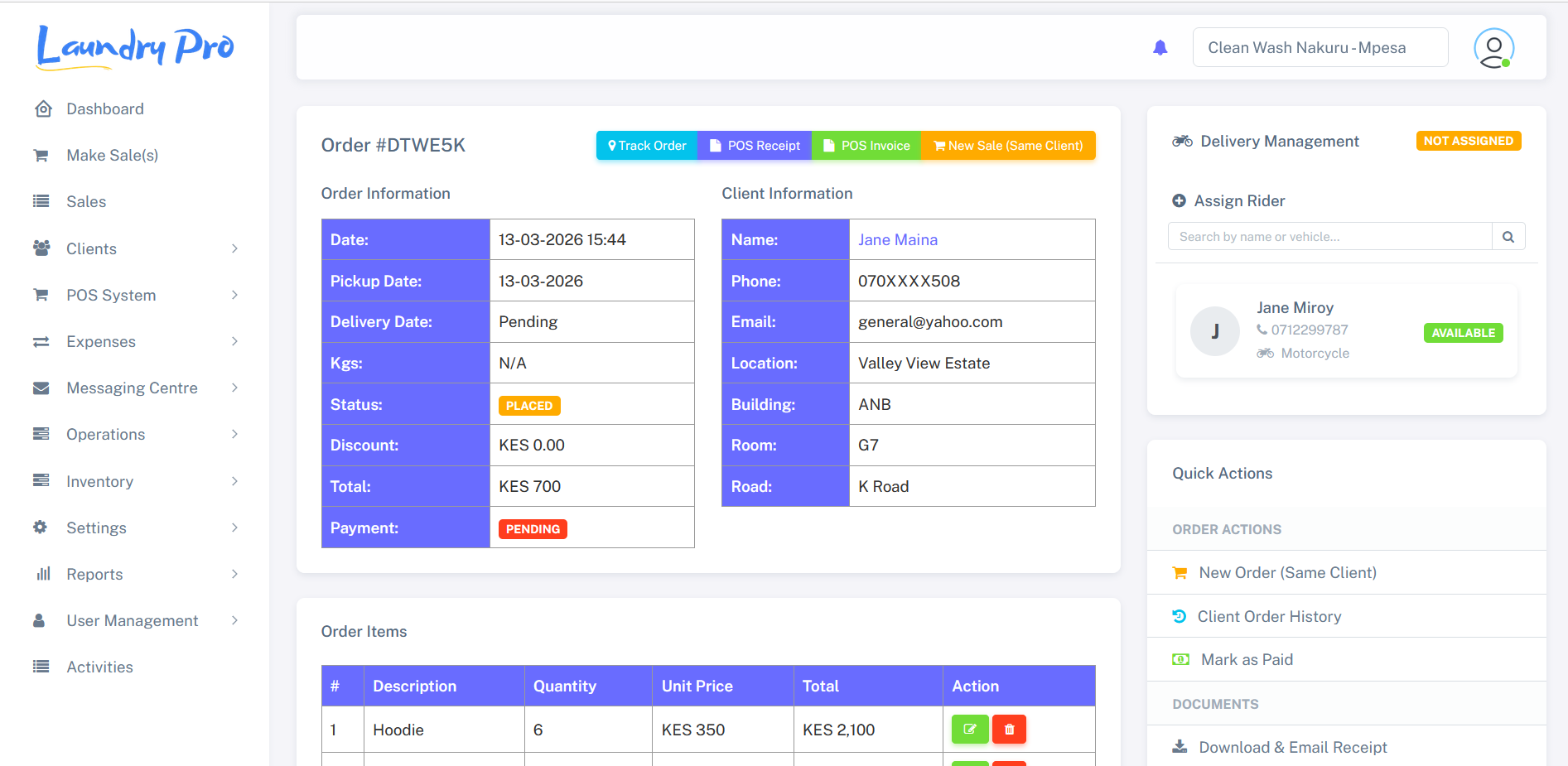 Order Management
